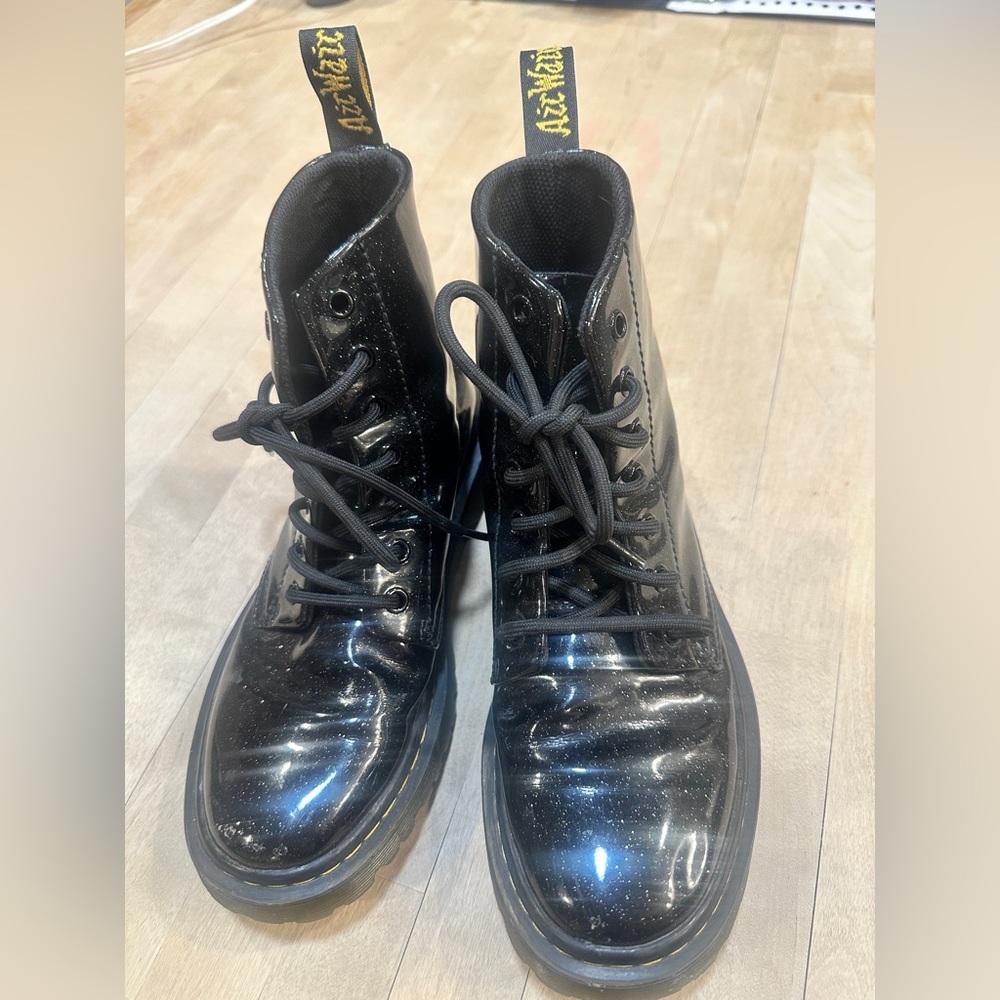 Dr. Martens Shiny Black Lace-Up Boots